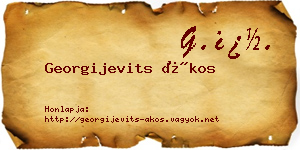 Georgijevits Ákos névjegykártya
